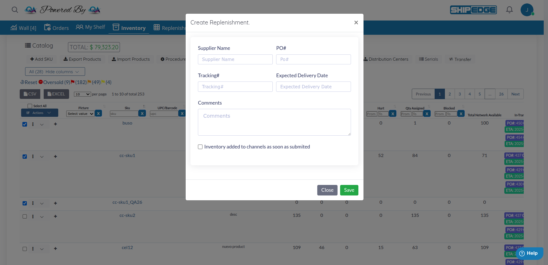 Replenishment Creation Process